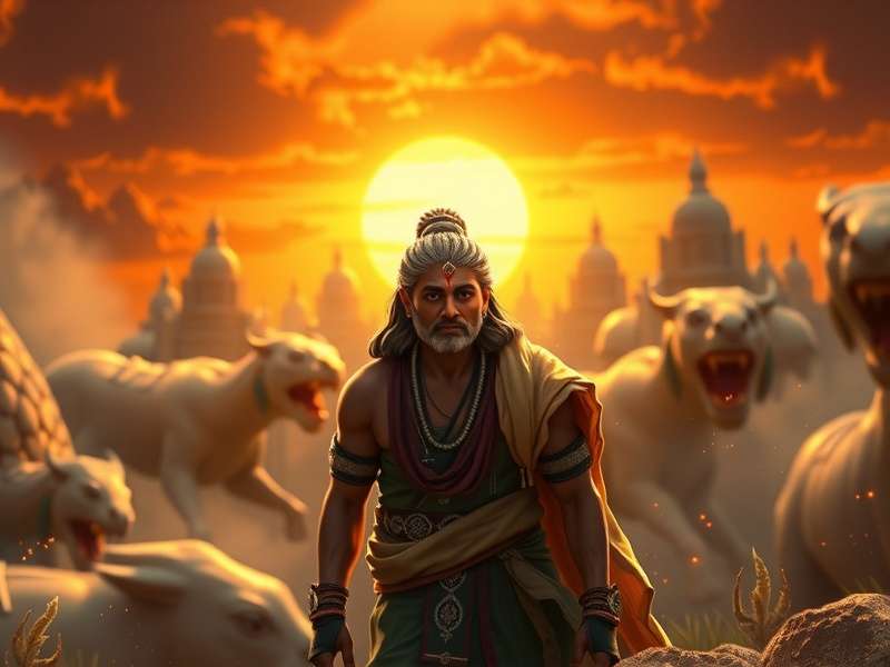 Raji Kaliyaga Game Art depicting the main character in Kali Yuga setting