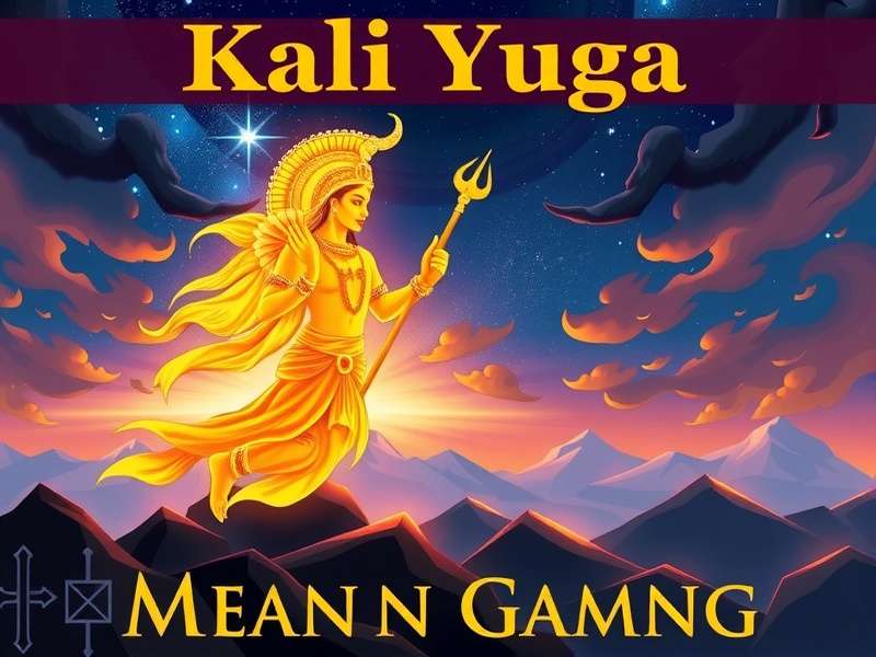 Artistic depiction of the goddess Kali in a cosmic setting, representing the transformative power of the Kali Yuga age