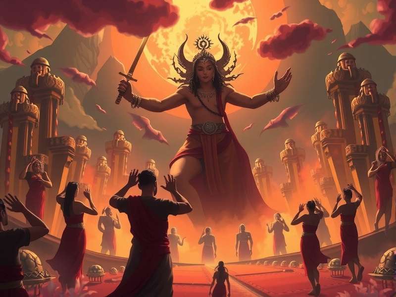 Artistic depiction of the prophesied end of Kali Yuga from Raji Kaliyuga game