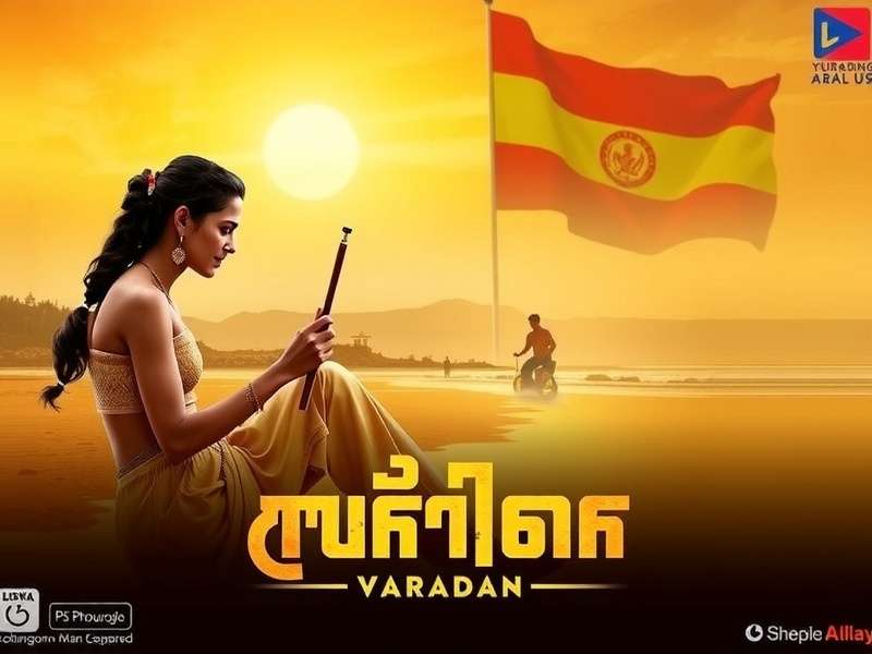 Concept art of Raji, the protagonist from Raji Kaliyuga game, holding a weapon in a mythical Indian landscape