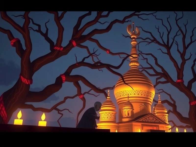 Artistic depiction of Kali Yuga timeline merging with Raji game visuals