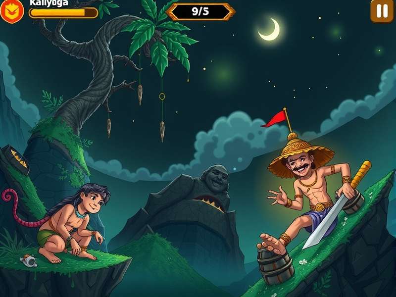 Artistic representation of the cyclical Yuga ages showing Kali Yuga at the end