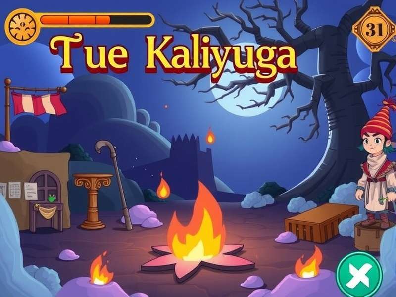 Beginning Of Kaliyuga — Raji Kaliyuga game epic scene with divine warriors and ancient temples