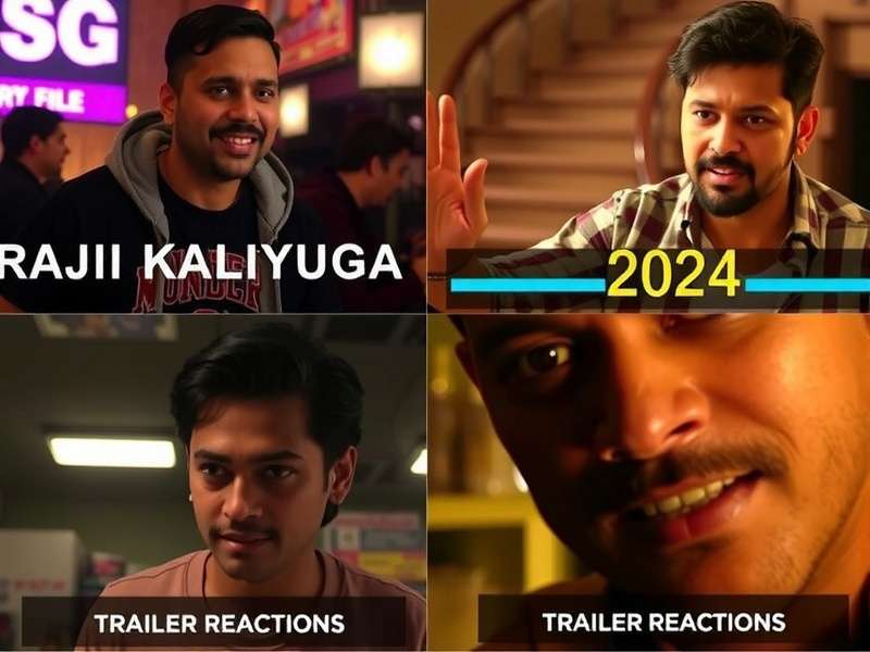 Raji Kaliyuga Trailer Reactions 2024 – Community watching the new trailer on a big screen