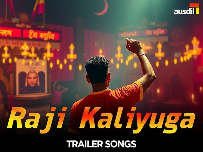 Raji Kaliyuga Trailer Songs — Featured banner showing Raji with musical notes and ancient temple motifs
