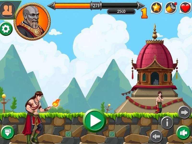 Raji Kaliyuga gameplay screenshot showcasing a fierce battle against a demon boss in a golden-lit temple arena.